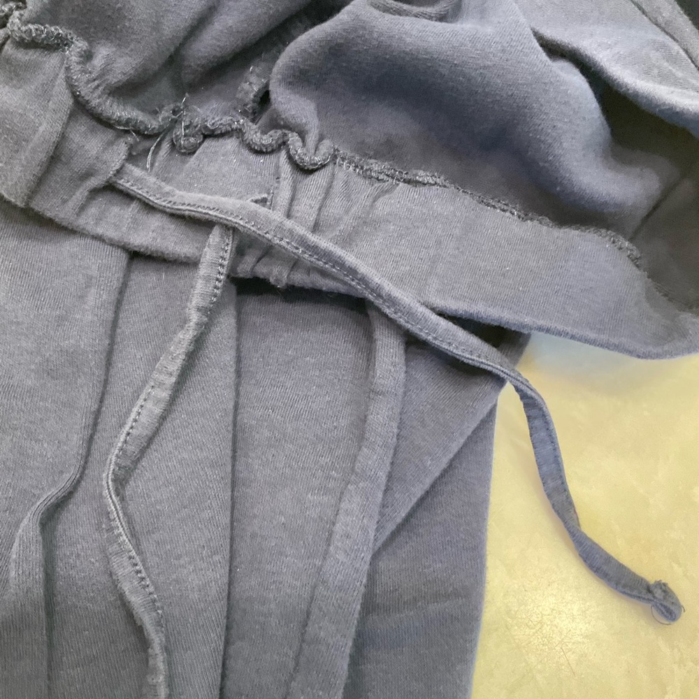 Air France Lounge Pants, Cropped, Blue, Drawstring Waist Soft Cotton Womens Sz M - Picture 4 of 6